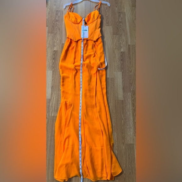 Oh Polly Perrine Corset Frill Skirt Maxi Dress in Tangerine Size 2 - Picture 13 of 14